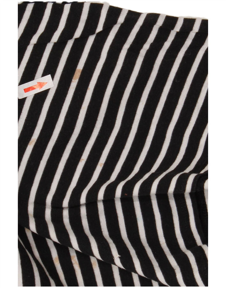 Damski top Benetton z rękawem 3/4, UK 12, średni, czarny, w paski, morski