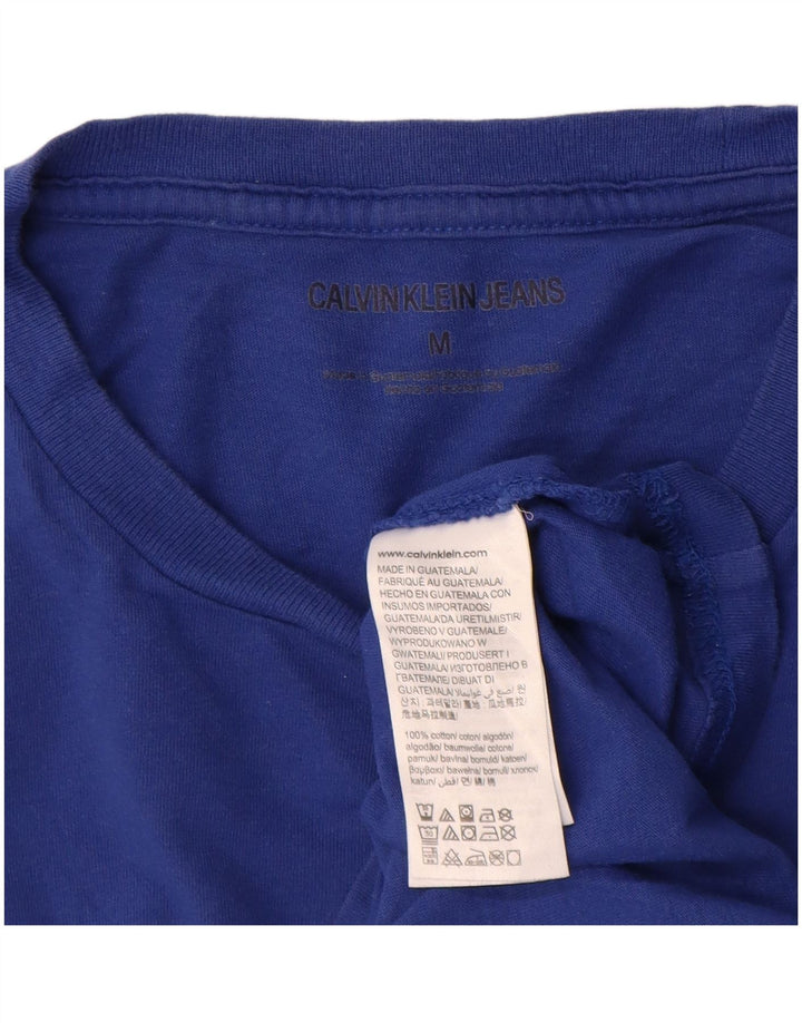 Męska koszulka z grafiką Calvin Klein Jeans Top, średnia niebieska bawełna
