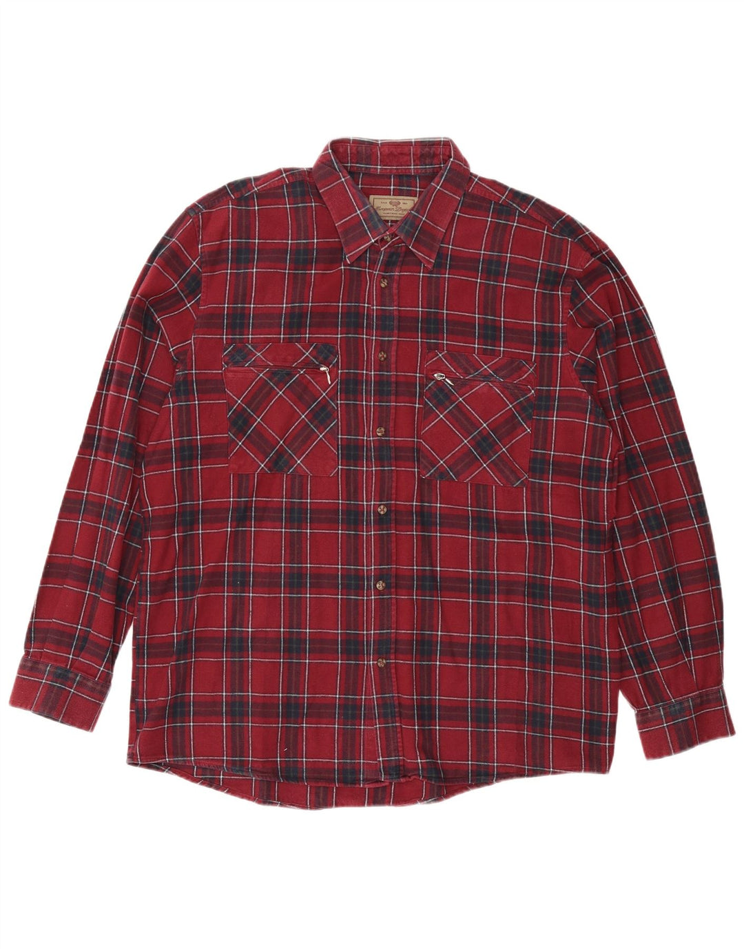 PROJEKT EUROPEJSKI Męska koszula flanelowa XL, bawełniana w bordową kratę