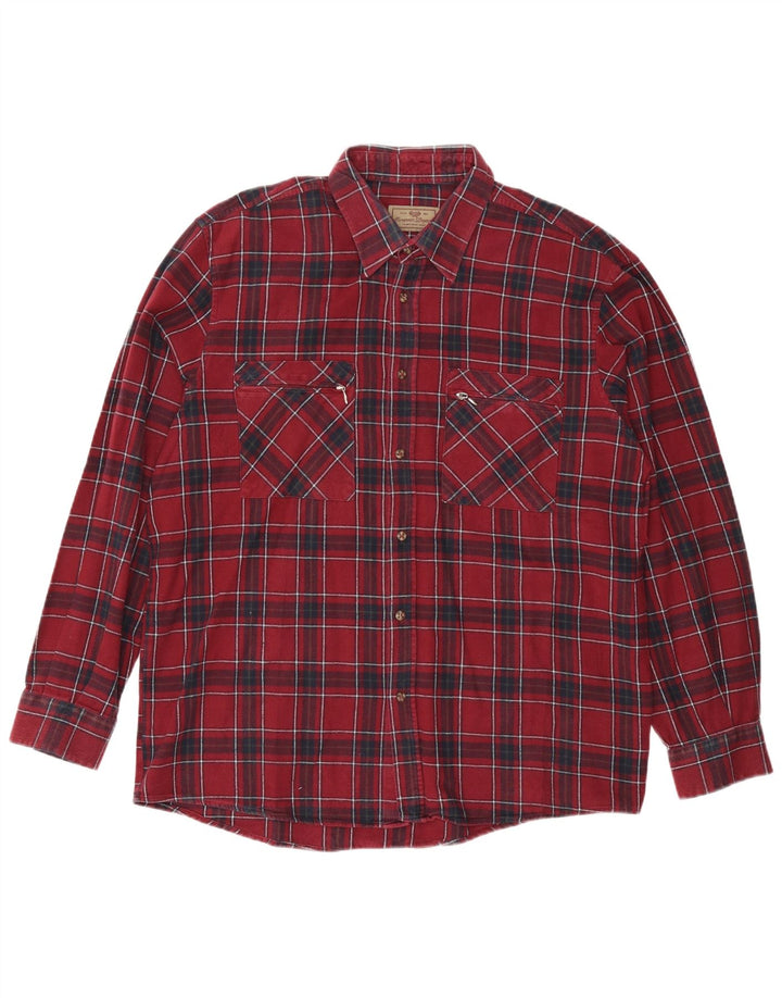 PROJEKT EUROPEJSKI Męska koszula flanelowa XL, bawełniana w bordową kratę