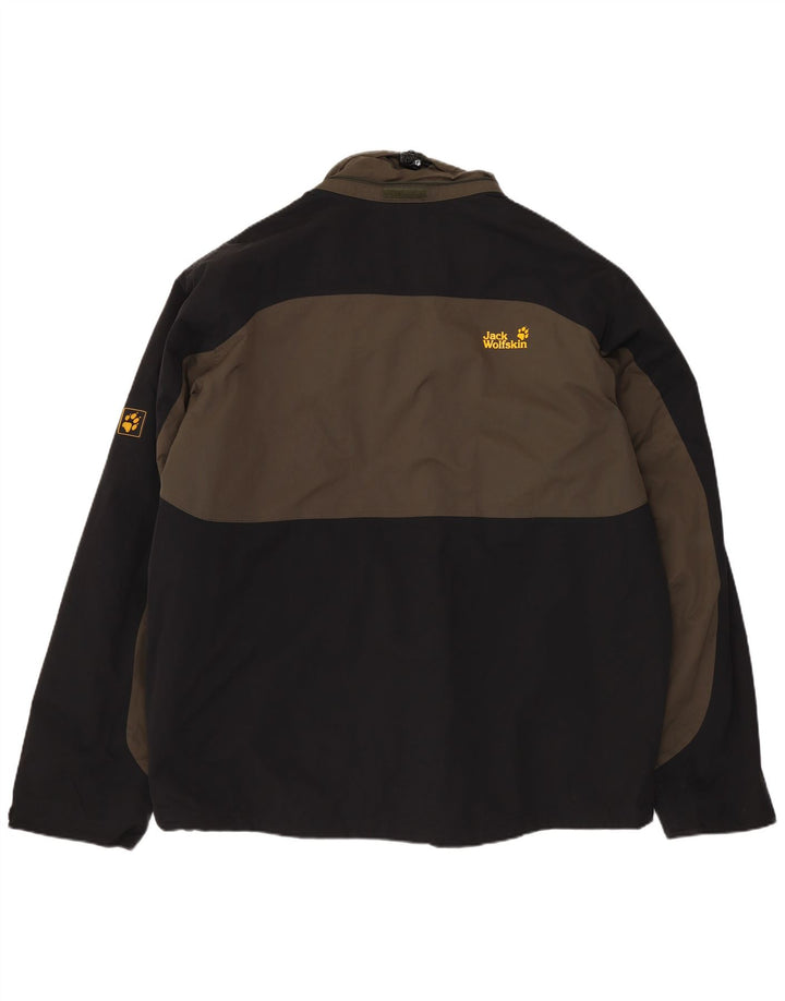 Męska kurtka wiatrówka JACK WOLFSKIN UK 40/42, duża granatowa, z blokami kolorów