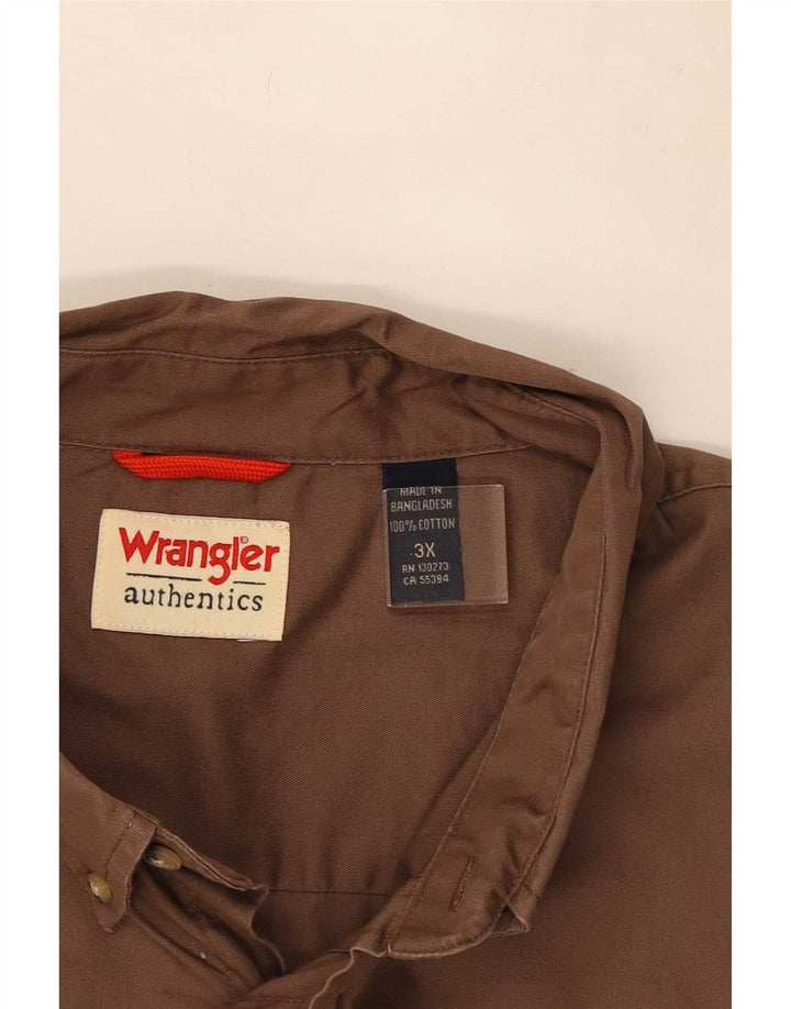 Koszula męska Wrangler 3XL, brązowa, bawełniana