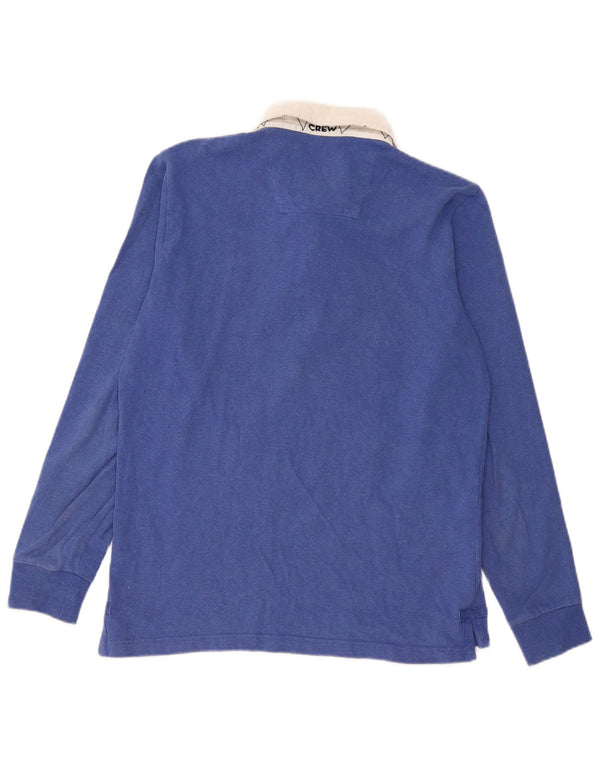 Crew Clothing Męska koszulka polo z długim rękawem, bawełniana w kolorze średnioniebieskim