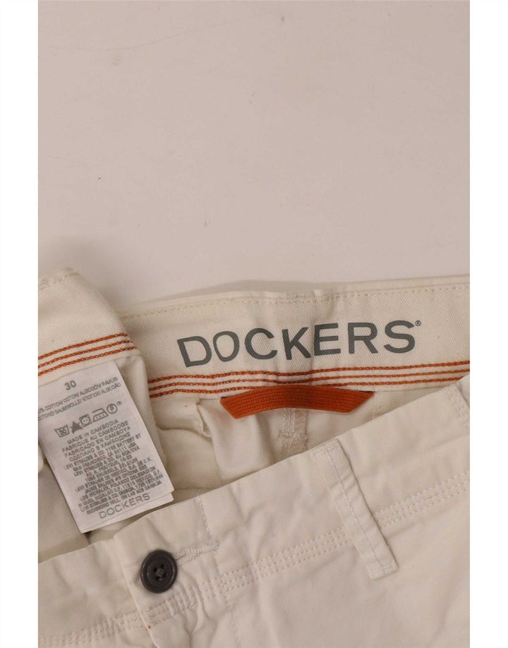 Męskie spodenki chino Dockers Medium W30 z białej bawełny