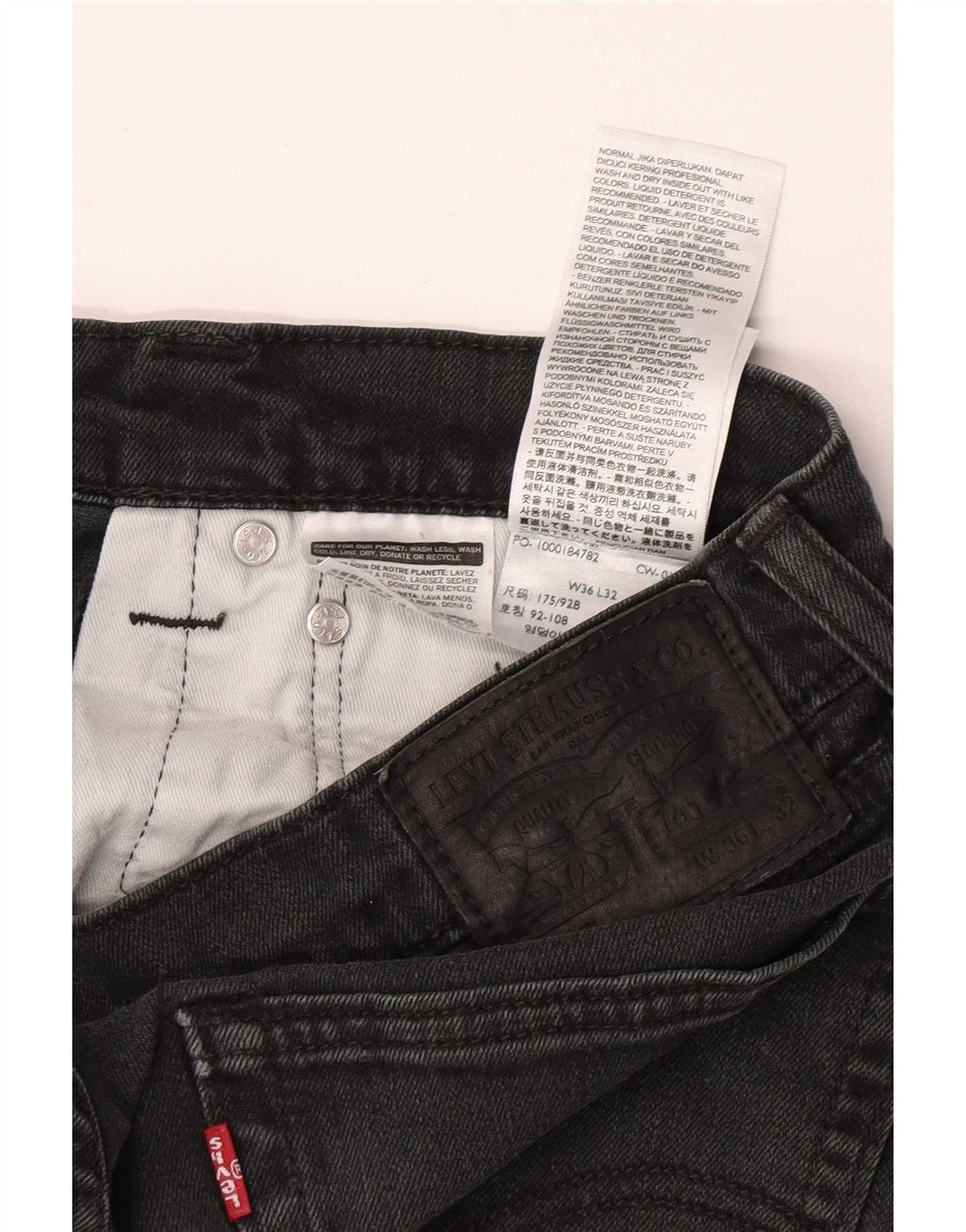 Męskie jeansy Levi's W36 L32 Czarne bawełniane