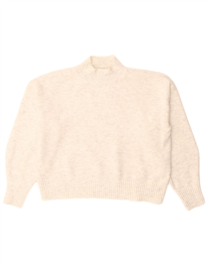 Marks & Spencer Damski sweter z golfem UK 14 Średni biały