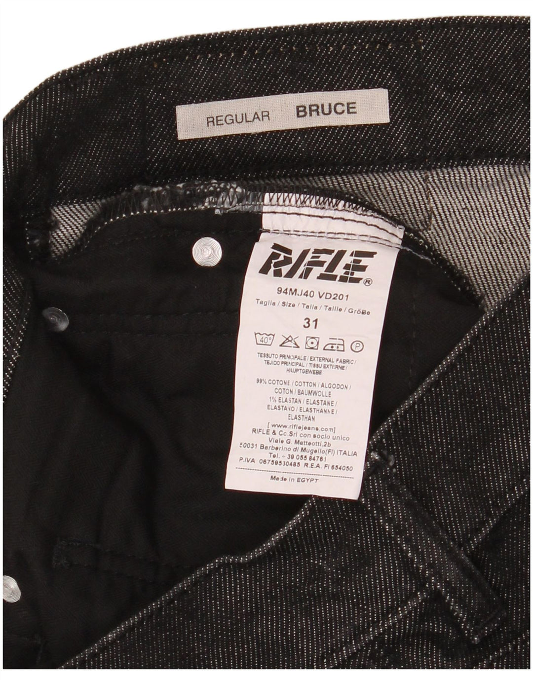 Dżinsy damskie RIFLE Bruce Regular Straight W31 L32 Czarne bawełniane
