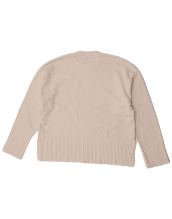 Damski sweter oversize z okrągłym dekoltem Zara UK 10 Small White Wiskoza