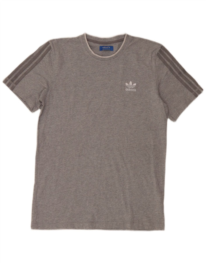 Adidas Męska Koszulka Top Średnia Szara Bawełna