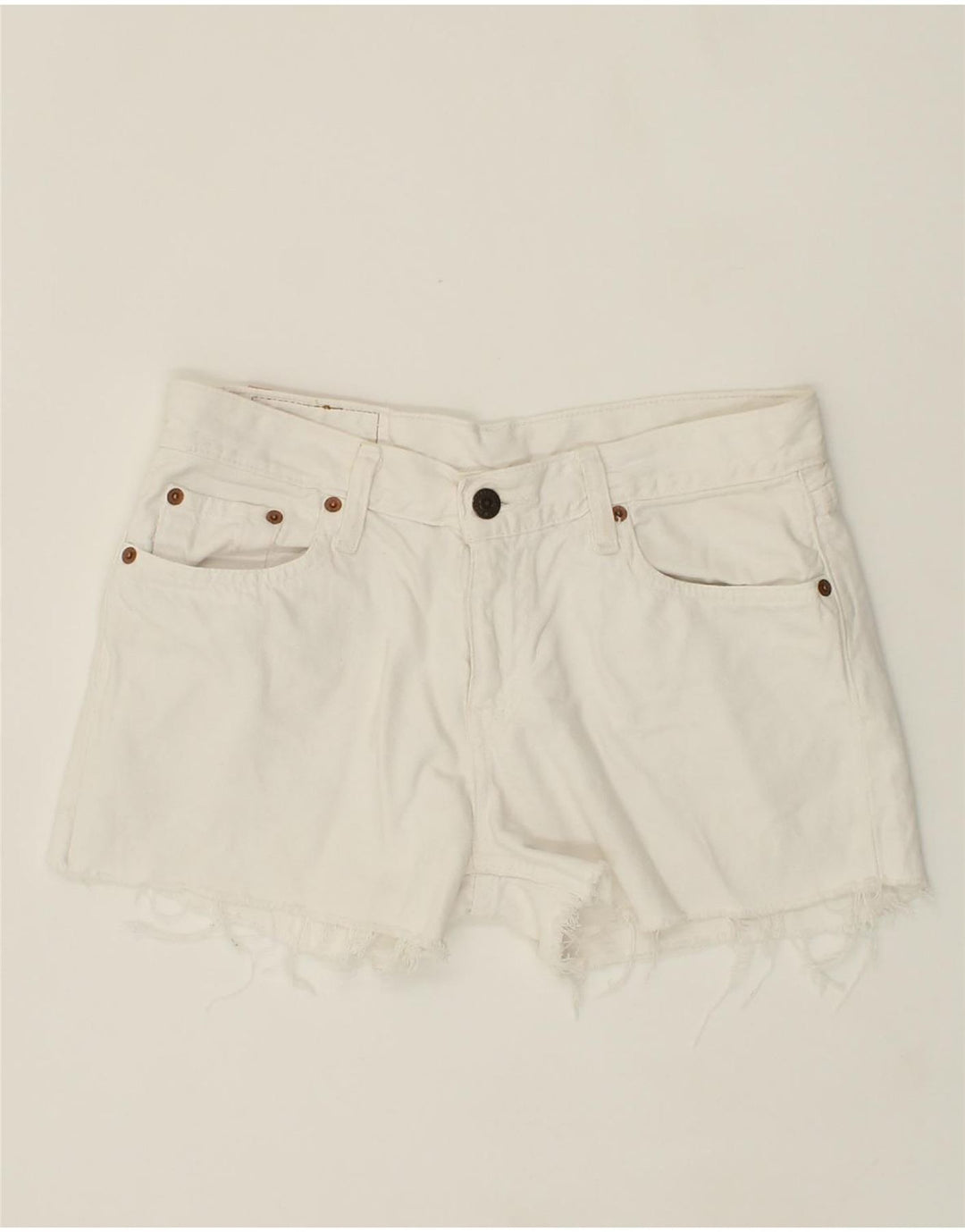 LEVI'S Womens 529 Denim Shorts W29 Medium White Vintage Levi's and Second-Hand Levi's from Messina Hembry 