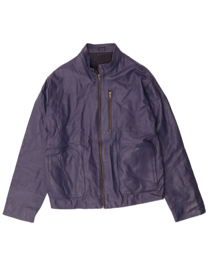 Vintage damska kurtka skórzana Bomber UK 14, średni granat