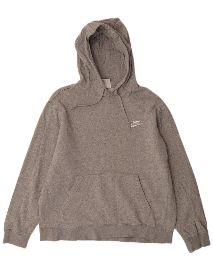 Męski sweter z kapturem NIKE, duży, szary, bawełniany w cętki