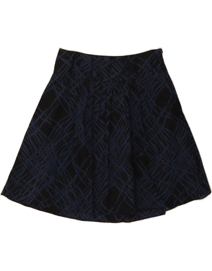 MOSSIMO Womens Abstract Pattern A-Line Skirt US 2 XS W30  Navy Blue Cotton Vintage Mossimo and Second-Hand Mossimo from Messina Hembry 