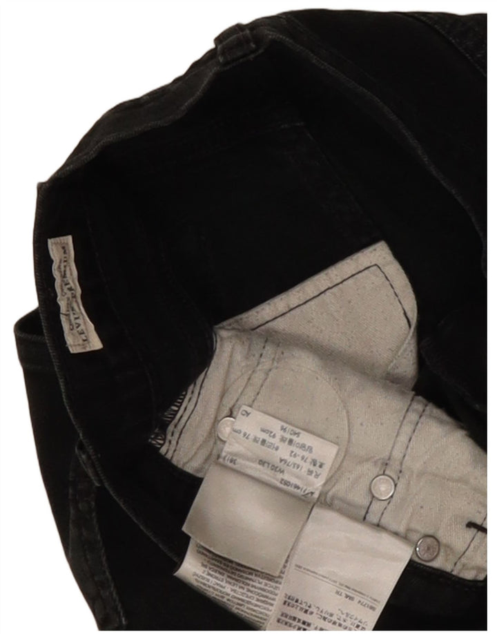 Męskie proste dżinsy Levi's W30 L30 Czarna bawełna