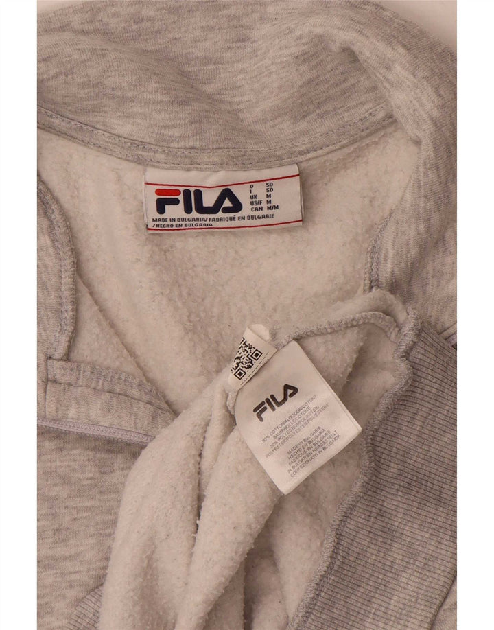 Męski sweter Fila z zamkiem błyskawicznym, średnioszary, bawełniany w plamki