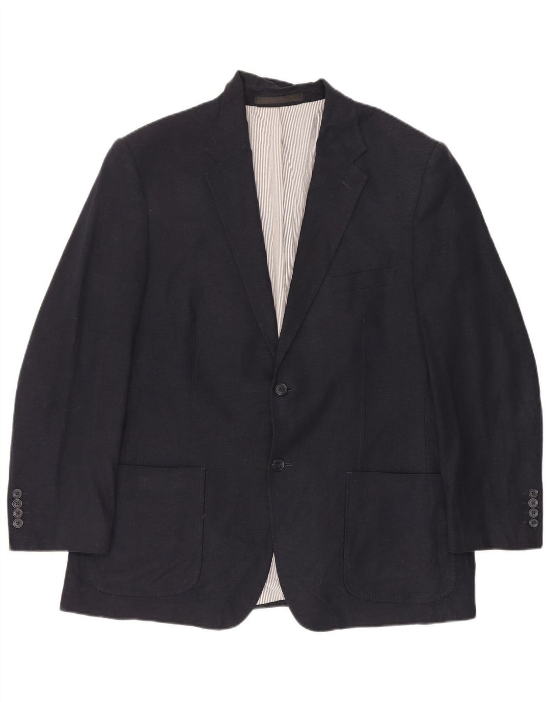 Marks & Spencer Męska marynarka zapinana na 2 guziki UK 44 XL, granatowa, lniana