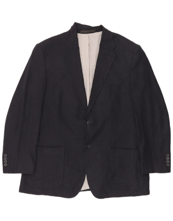 Marks & Spencer Męska marynarka zapinana na 2 guziki UK 44 XL, granatowa, lniana