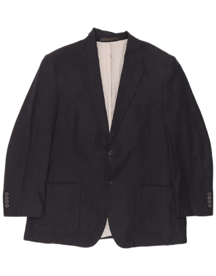 Marks & Spencer Męska marynarka zapinana na 2 guziki UK 44 XL, granatowa, lniana