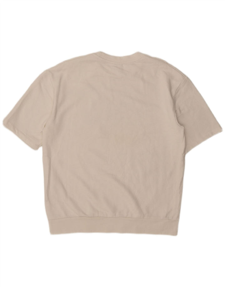 Męska bluza z krótkim rękawem i grafiką Zara, duża, biała, bawełniana