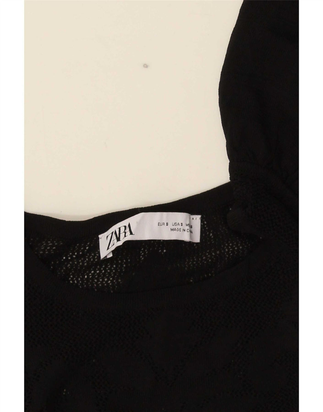 Bluzka damska Zara Crop Knit Top UK 8 Small Black
