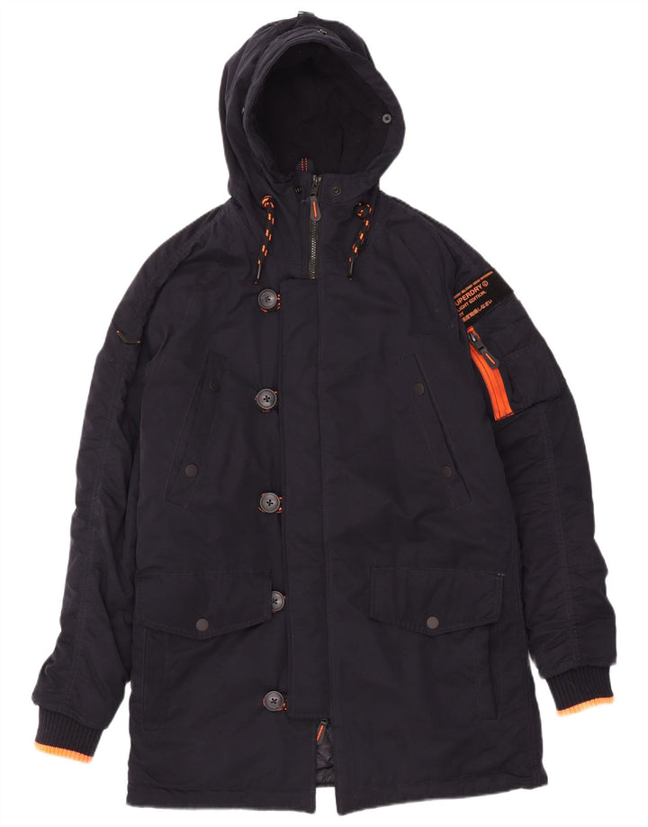 Męska kurtka parka z kapturem Superdry UK 38, średni granatowy poliester
