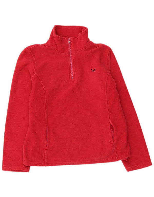 Crew Clothing Damski sweter polarowy z zamkiem błyskawicznym UK 12, średni różowy poliester
