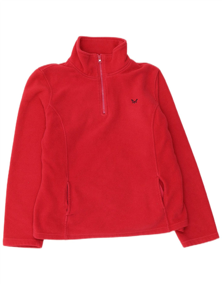 Crew Clothing Damski sweter polarowy z zamkiem błyskawicznym UK 12, średni różowy poliester