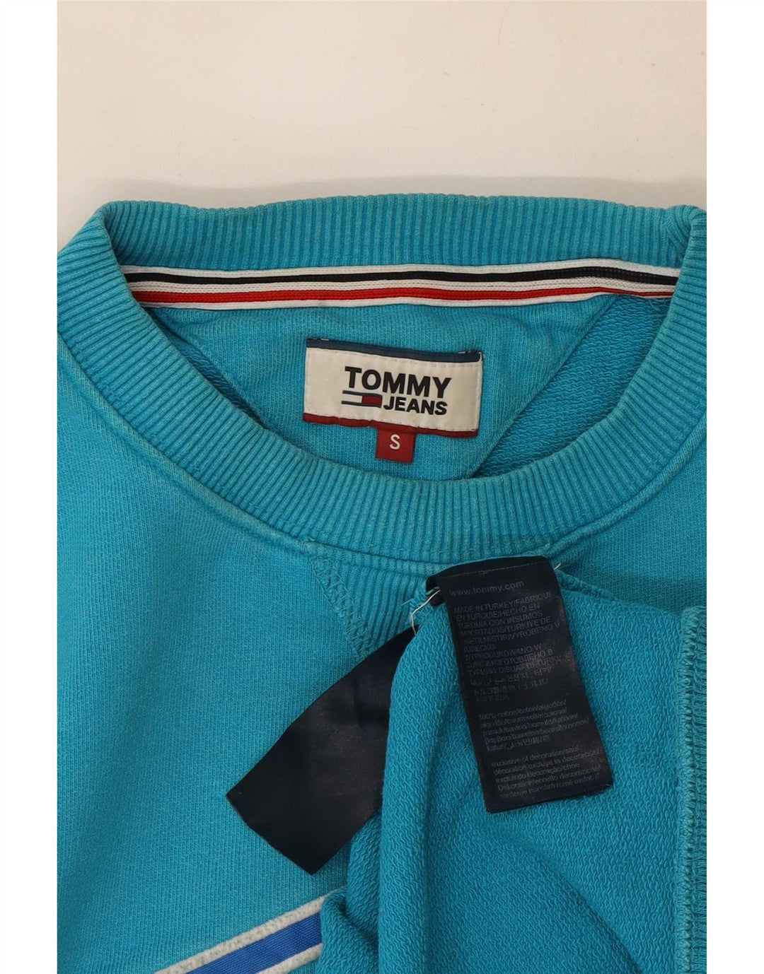 Męska bluza z grafiką Tommy Hilfiger, mała niebieska, bawełniana