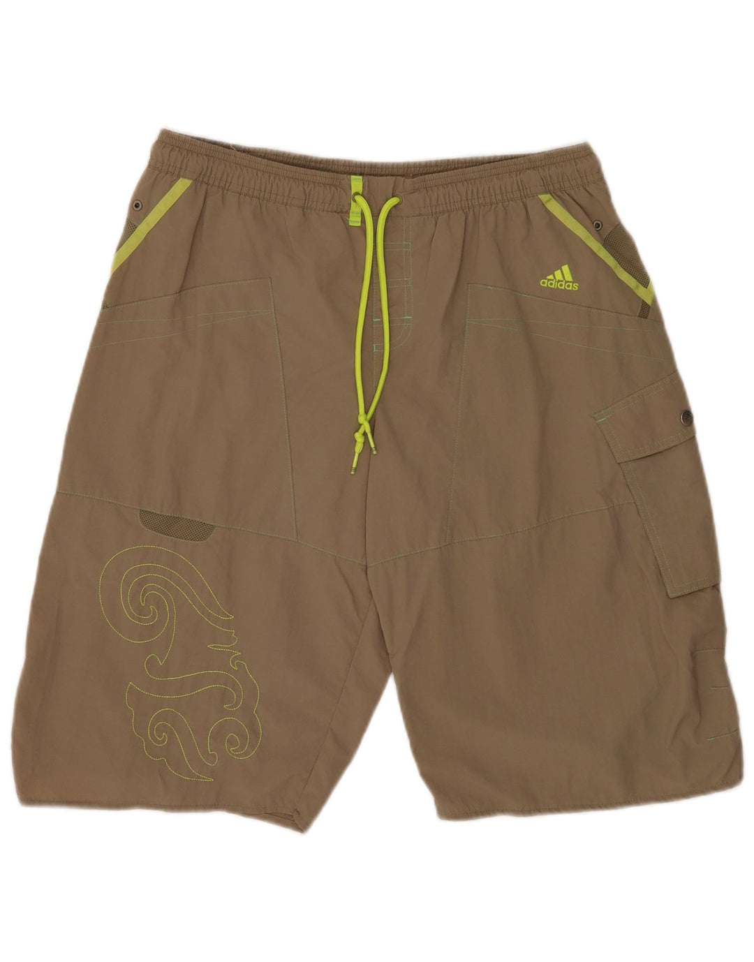 Męskie spodenki kąpielowe Adidas Graphic, duże, nylonowe khaki