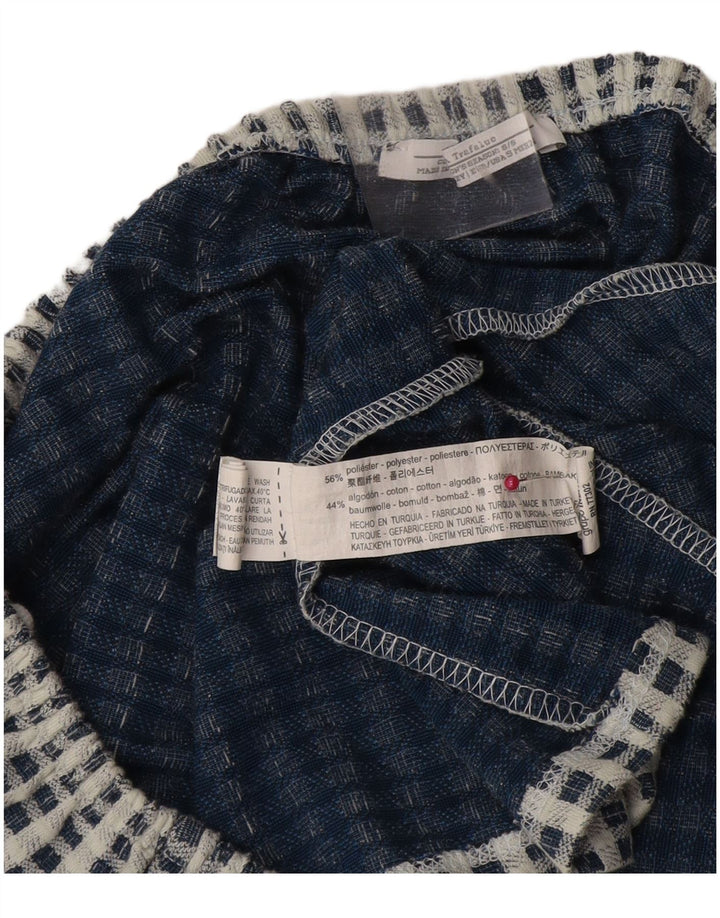 Damski krótki top Zara Trafaluc UK 10 w małą niebieską kratkę, poliester