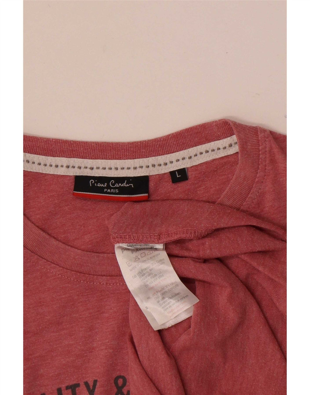 Męski T-shirt z grafiką Pierre Cardin, duży, różowy, poliester