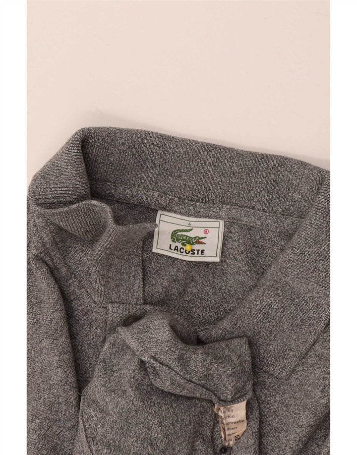 Męska koszulka polo Lacoste z długim rękawem, rozmiar 4, średnia szara bawełna