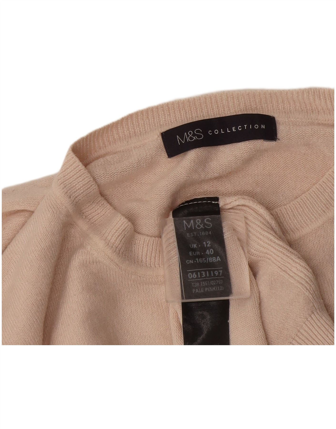 Marks & Spencer Damski sweter z okrągłym dekoltem, UK 12, średni różowy akryl
