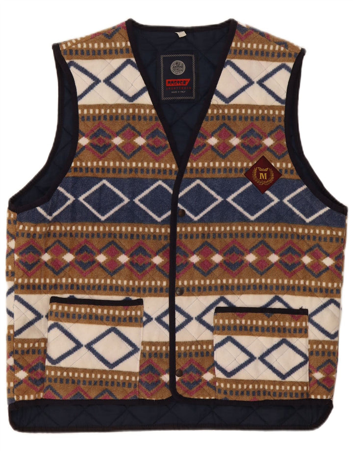 Męska kamizelka polarowa Master UK 42 XL Wielobarwny geometryczny poliester