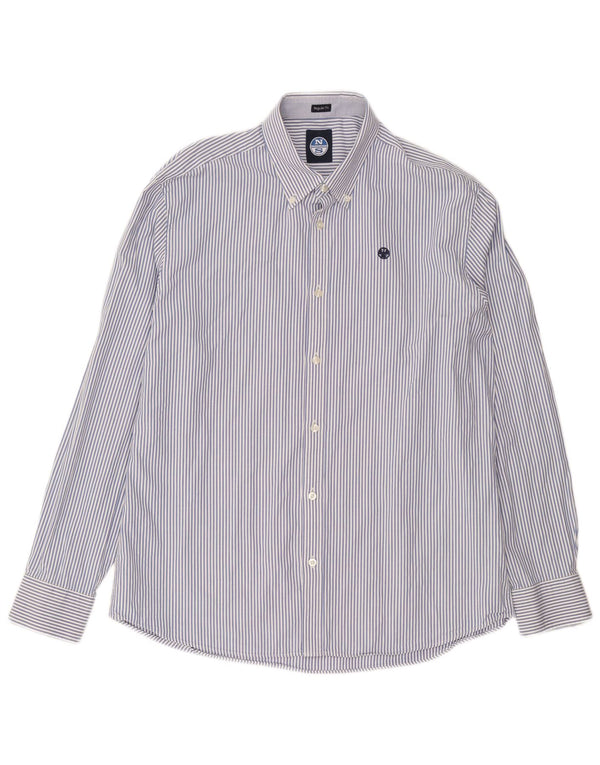 Koszula męska North Sails o regularnym kroju XL, niebieska, bawełniana w prążki