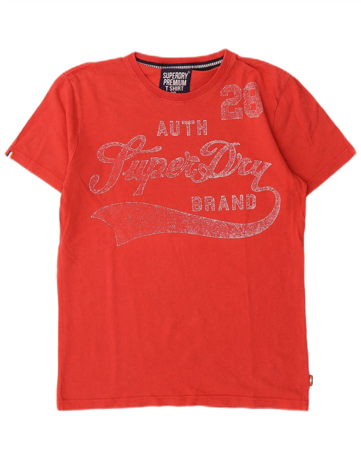 Męski T-shirt z grafiką Superdry, mały, czerwony, bawełniany
