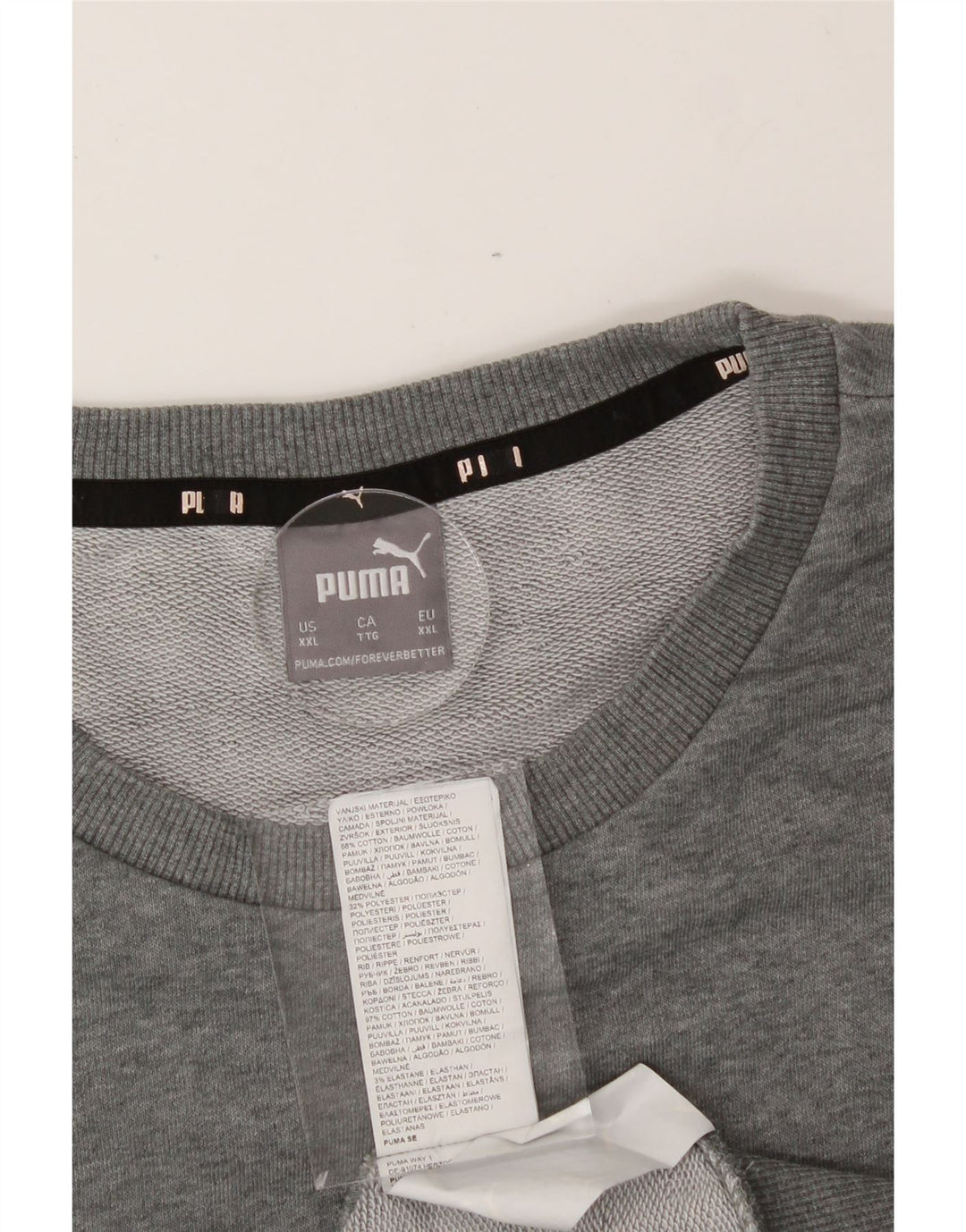 PUMA Mens Graphic Sweatshirt Jumper 2XL Grey Cotton Vintage Puma and Second-Hand Puma from Messina Hembry 