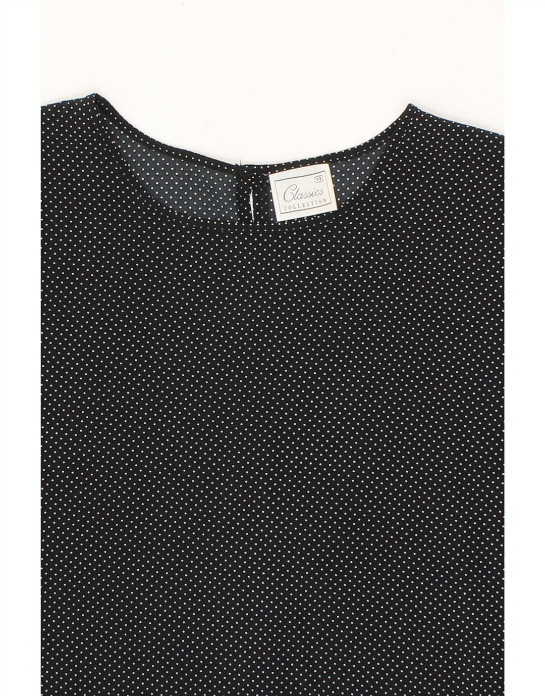 CLASSICS Womens Blouse Top UK 14 Large  Black Spotted Polyester Vintage Classics and Second-Hand Classics from Messina Hembry 