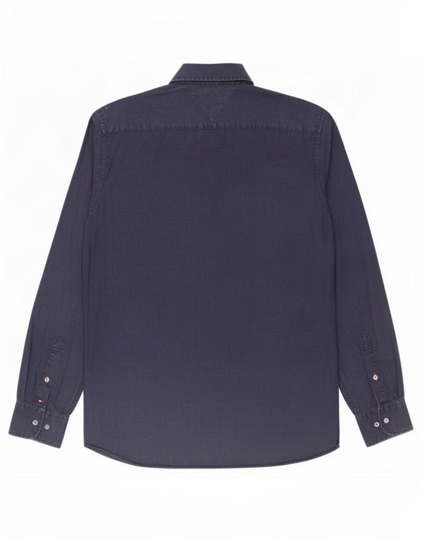 Koszula męska Slim Fit Tommy Hilfiger, mała, granatowa, geometryczna, bawełniana