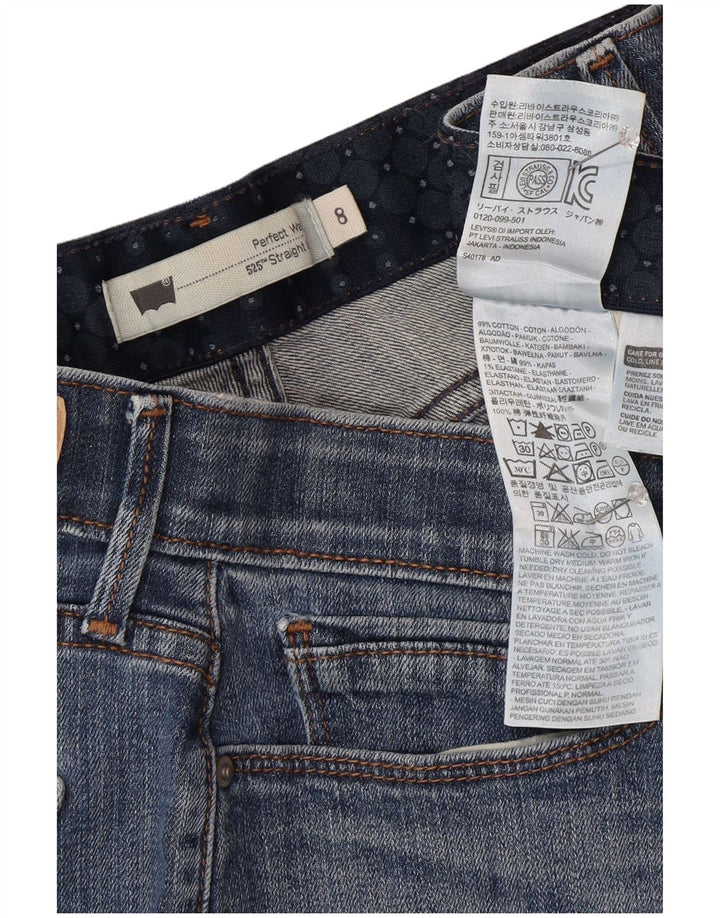 Damskie dżinsy Levi's 525 Straight US 8 Medium W28 L30 Niebieska bawełna