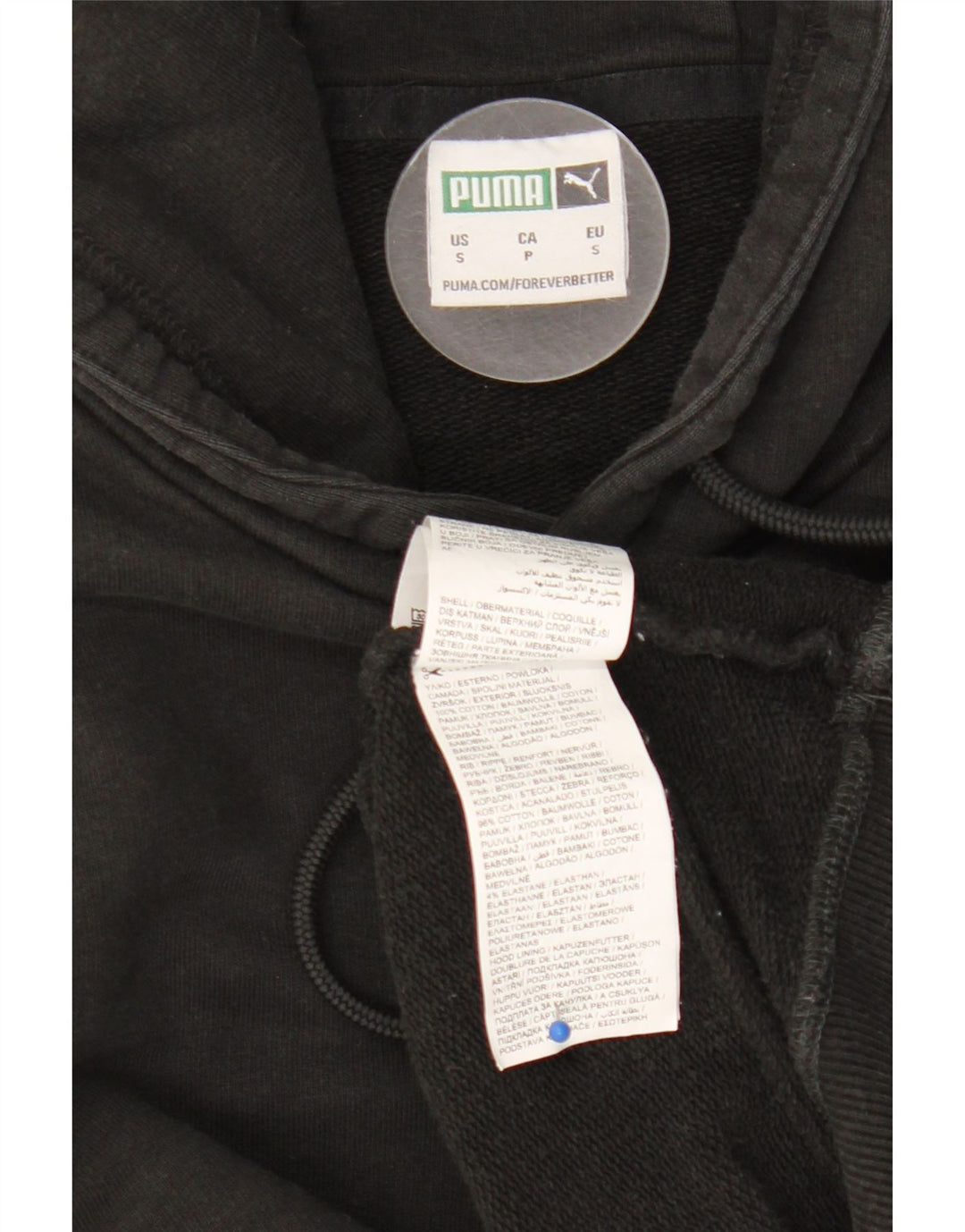 Męski sweter z kapturem Puma, mały, czarny, bawełniany
