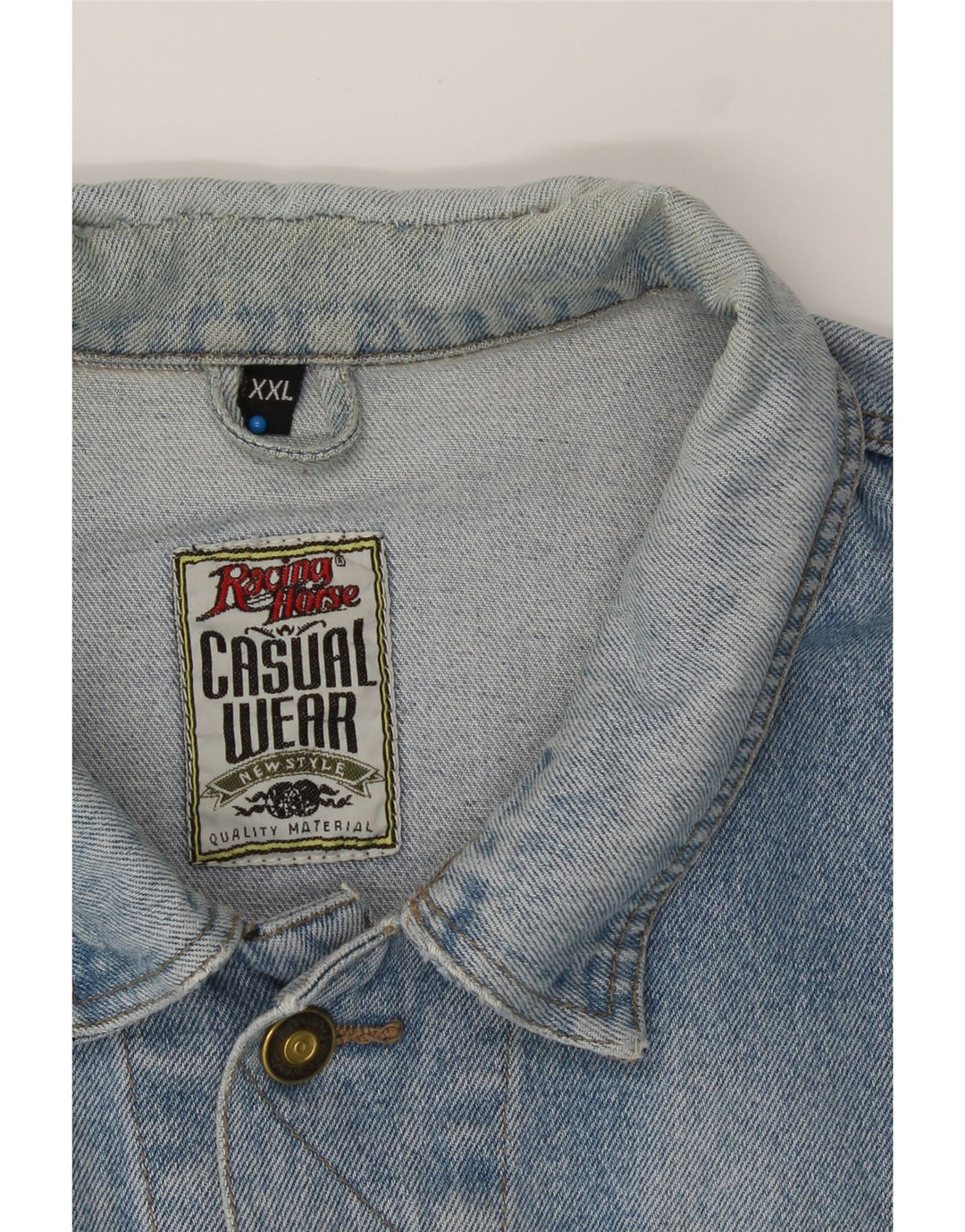 VINTAGE Mens Denim Jacket UK 44 2XL Blue Cotton Vintage Vintage and Second-Hand Vintage from Messina Hembry 