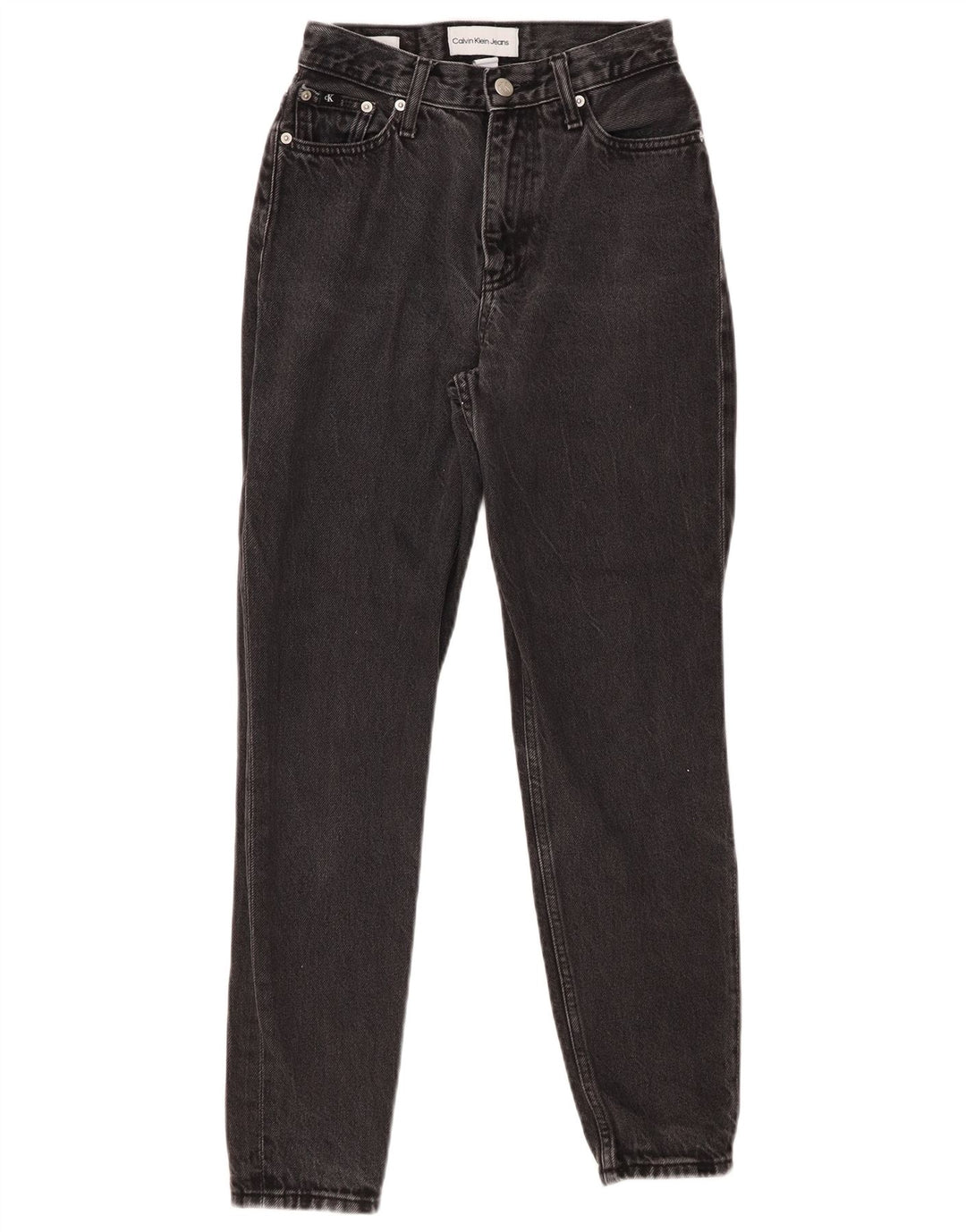 CALVIN KLEIN Damskie jeansy slim W25 L27 Czarne bawełniane