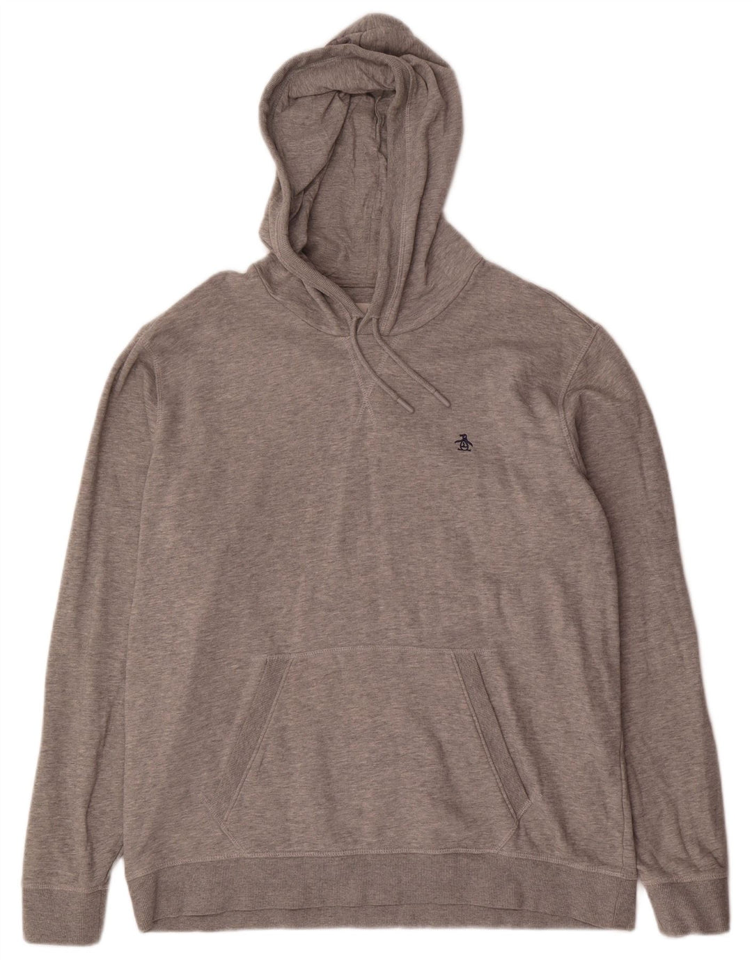 PENGUIN Męski sweter z kapturem XL, szary, bawełniany