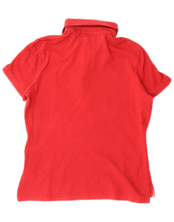 Damska koszulka polo Tommy Hilfiger UK 14 Medium Red Cotton