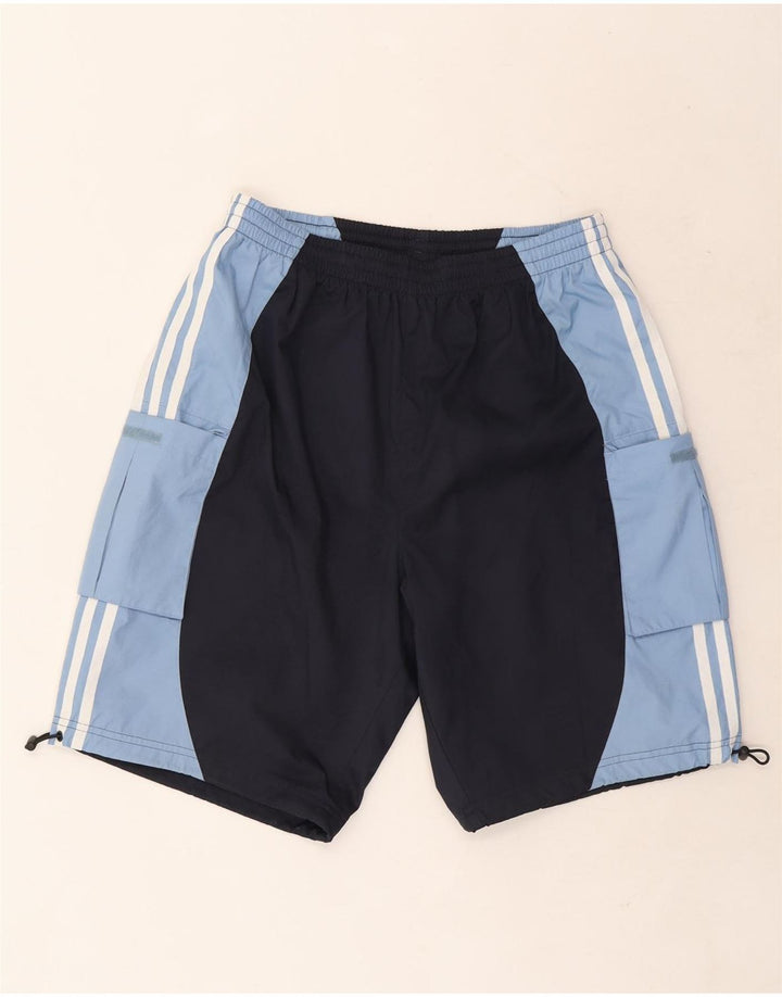 Męskie spodenki kąpielowe Adidas, średni granatowy, poliester z blokami kolorów