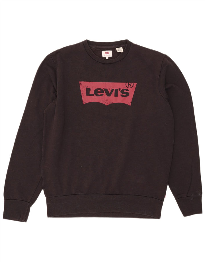 Męska bluza z grafiką Levi's, średnia czarna, bawełniana