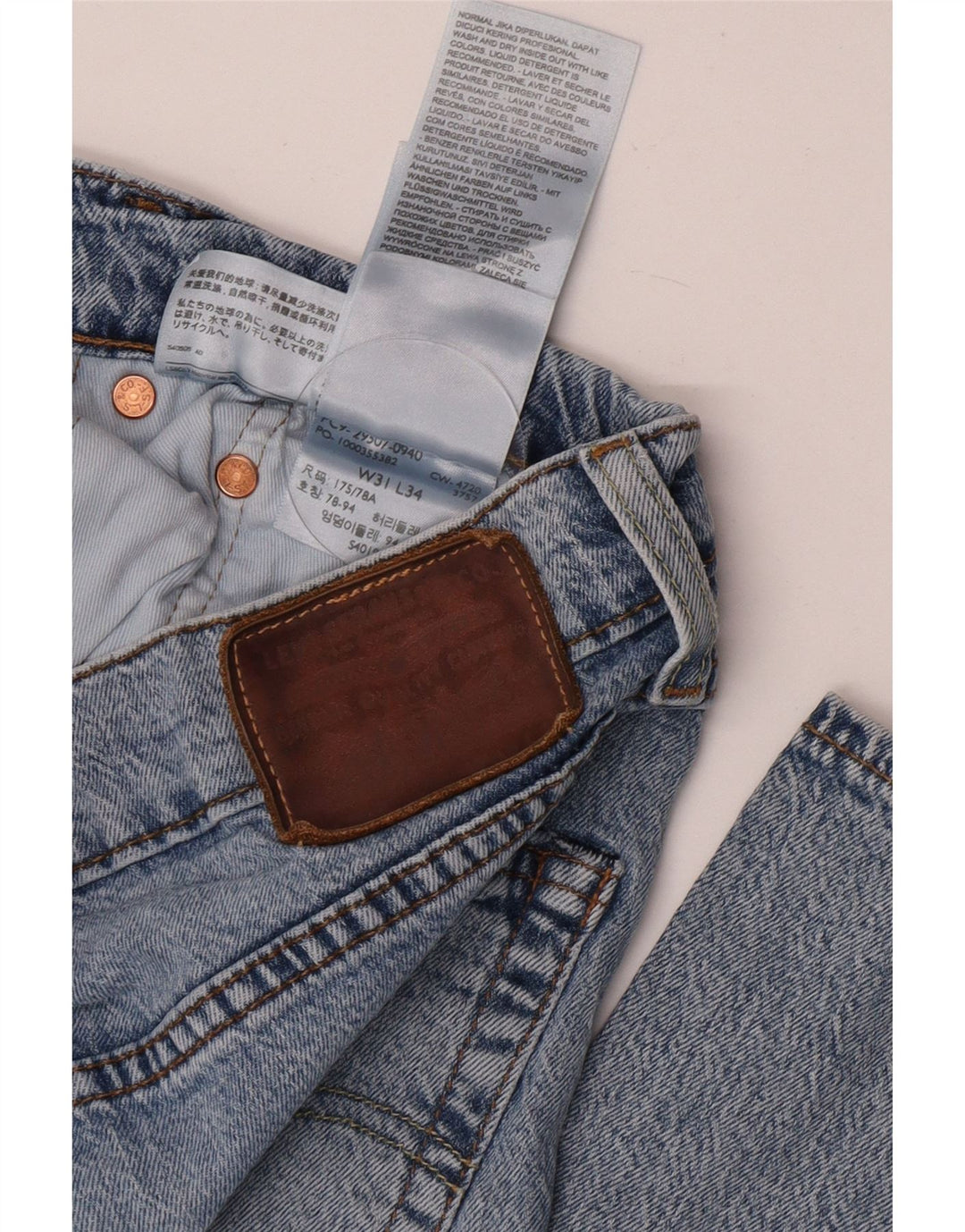 Męskie proste dżinsy Levi's W31 L34 Niebieskie bawełniane