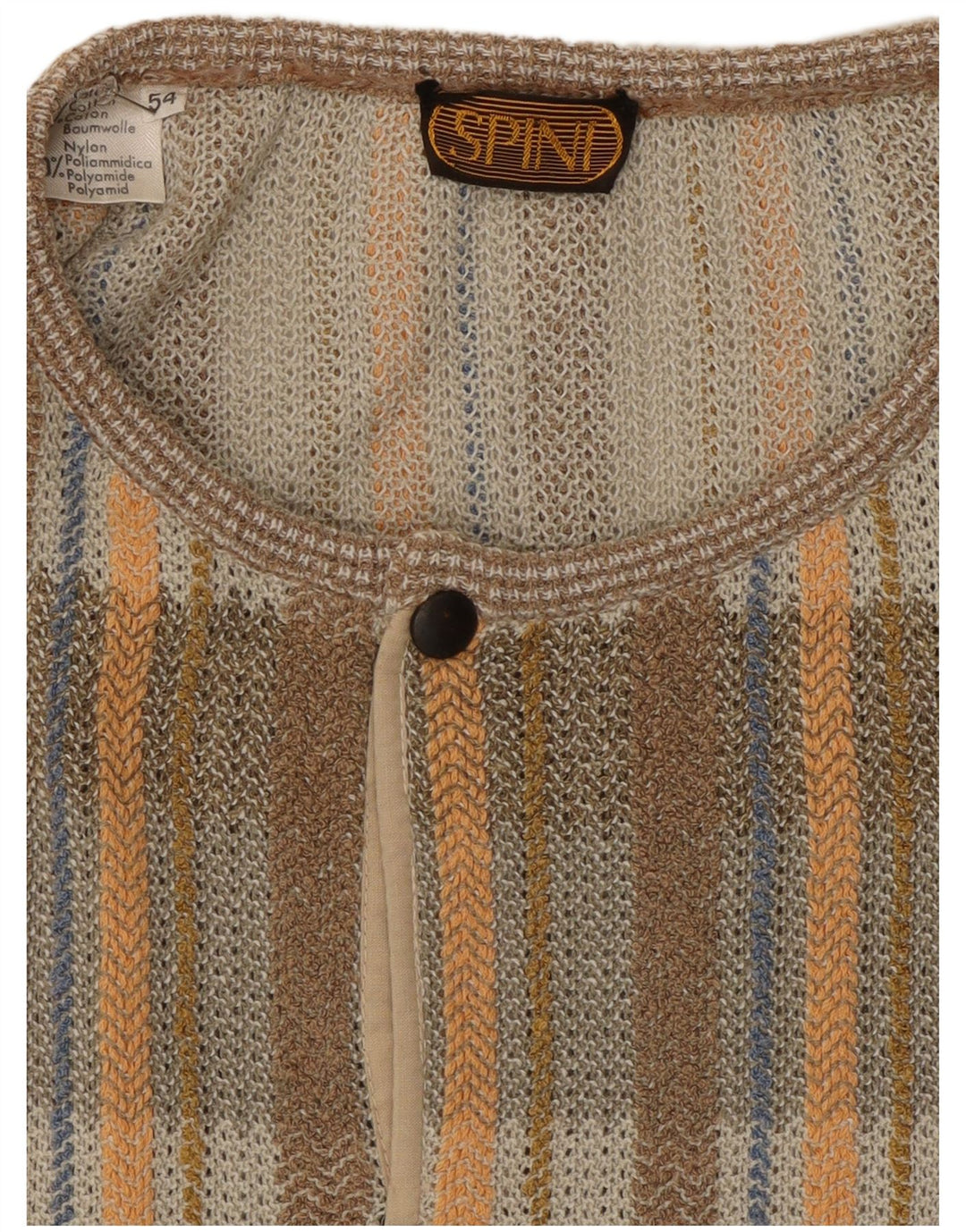 Vintage męski sweter zapinany na guziki IT 54 XL, szara bawełniana kratka