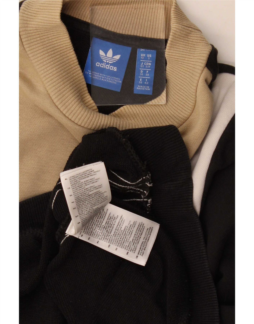Damska bluza oversize Adidas Jumper UK 10 Small Black Colorblock